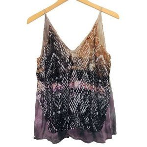 TINA + JO ANTHROPOLOGIE Festival Boho Velvet Tie Dye Layered Flowy Top Sz Small